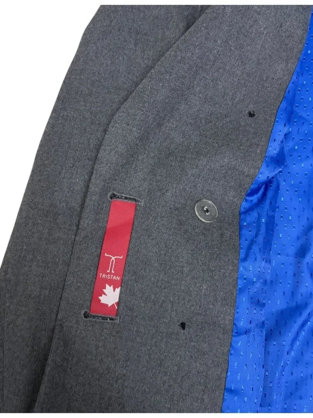 TRISTAN Wool Blend Blazer Sport Coat Gray Business Casual Jacket Womens XL (16)